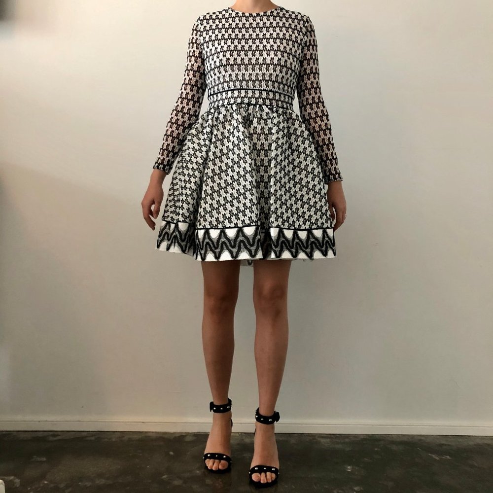 Maje Sophisticted Black White Lace Dress